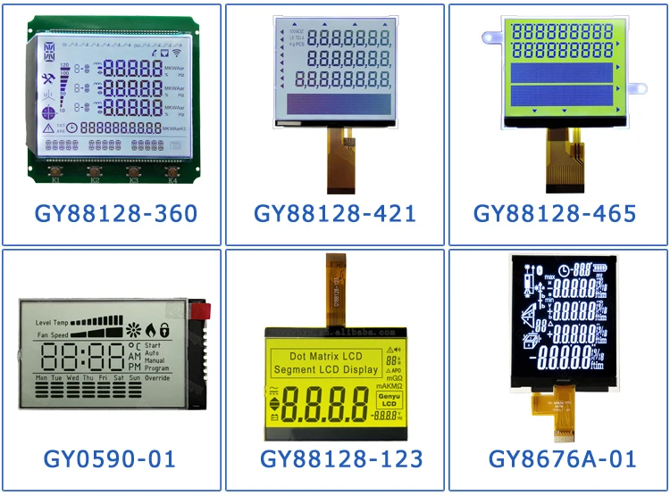 Custom Lcd 7 segment lcd 14 Segment Display tn lcd module Graphic Mono Number Fpc Zebra 6800 8080 Spi I2C Digital Display