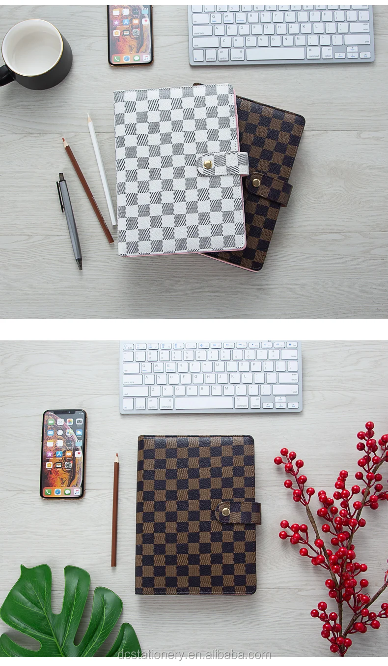 💘 Luxury Checkered/Quilted A5 A6 Agenda Binder Planner Journal Notepad Gift