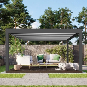 Luxury Garden Gazebo Motorized Bioclimatic Patio Roof Outdoor Aluminium Pergola