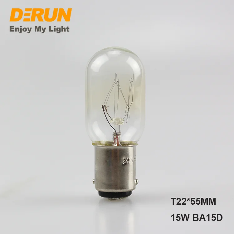 Factory BA15D Incandescent Bulb T20 T25 10W 15W Transparent Glass Tungsten Bulb Mini T Shape Incandescent Bulb Lamp