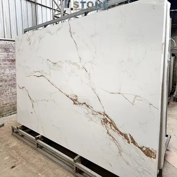 Calacatta Gold Foshan Sintered Stone 9mm,15mm and Porcelain Marble Tiles  Cheap Price