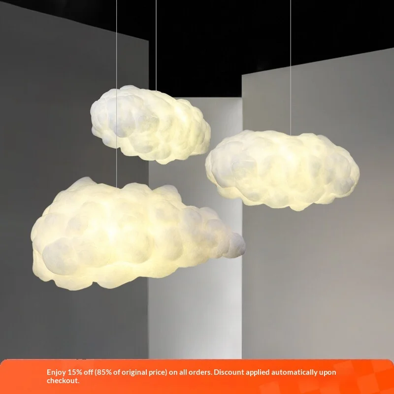Lampu Gantung LED Berbahan Katun Ditenun Tangan yang Kreatif dan Personalisasi dalam Bentuk Awan dengan Garansi 3 Tahun untuk Penggunaan di Hotel, TK, dan Area Bermain