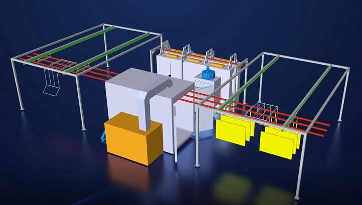 Manual Electrostatic Powder Coating Painting Line for Heavy Parts