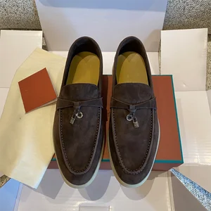 High Quality Men's Genuine Leather Slip-On Loafers Classic Flat Casual Office Shoes Comfortable Breathable Autumn Mixed Colors