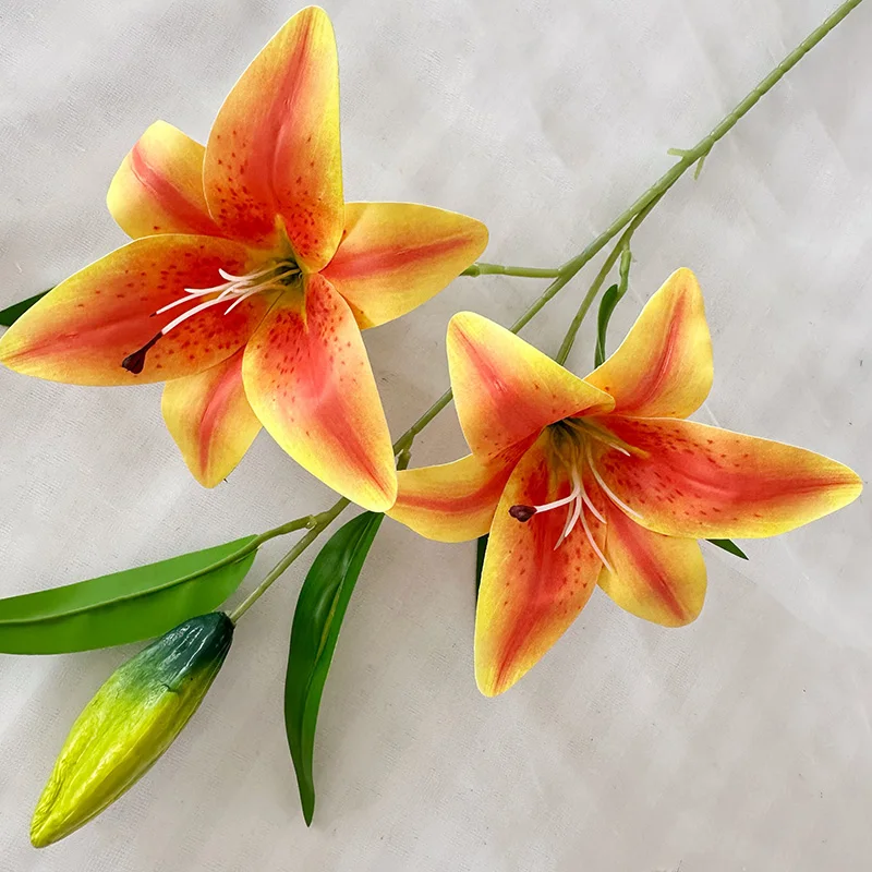 product jh factorys three headed silk lily flower wedding christmas and graduation decorative flower direct manufacturer supply-65