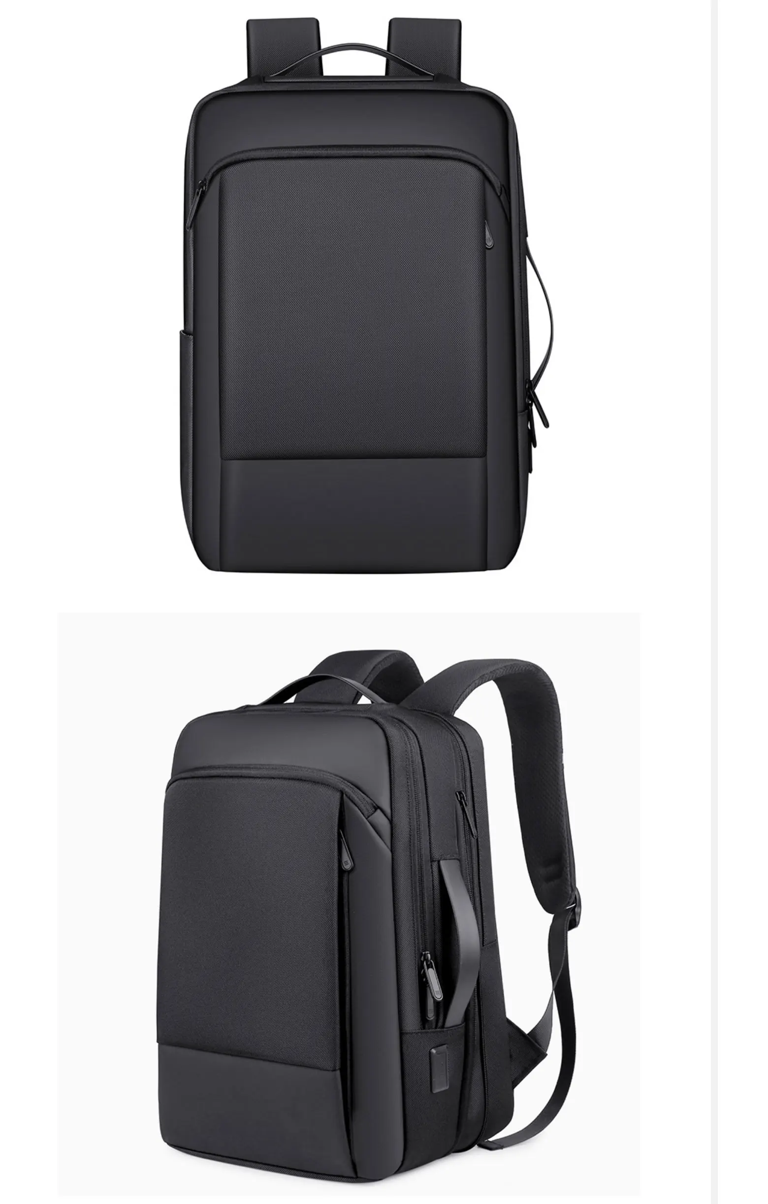 Water Resistant College Computer Bag For Women & Men Fits 15.6 Inch Laptop And Notebook Black