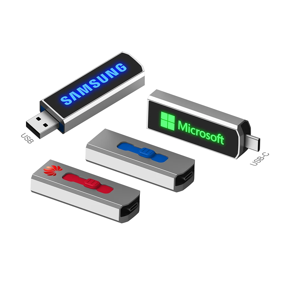 2in1 USB-C OTG USB flash drive with LED Light Up Logo(U51)