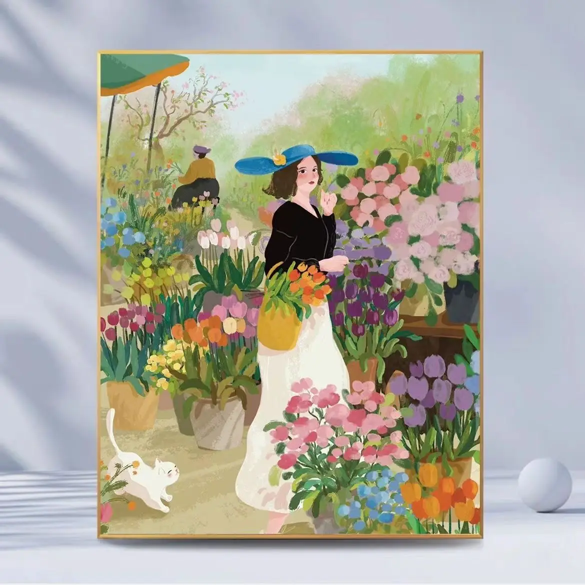 Whimsical Farmhouse Wall Art Canvas Print Orange Orchard Vibrant Green Orange Neutral Tones Living Room Bedroom Home Decor