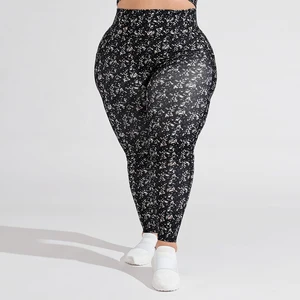 Plus Size Eco-Friendly Spandex/Polyester Printed Workout Fitness Gym Clothes Yoga Pants Leggings for High Waisted Nude Feel