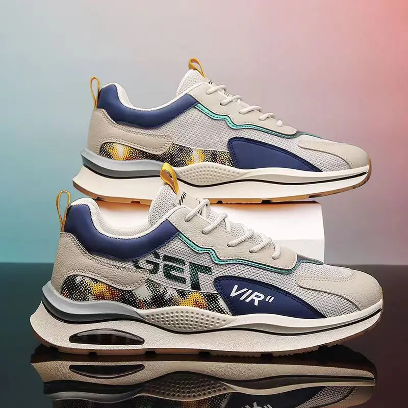 New Styles Breathable Mesh Sport Shoes Surface Raised air Cushion Casual  Sports Colored Mens Shoes