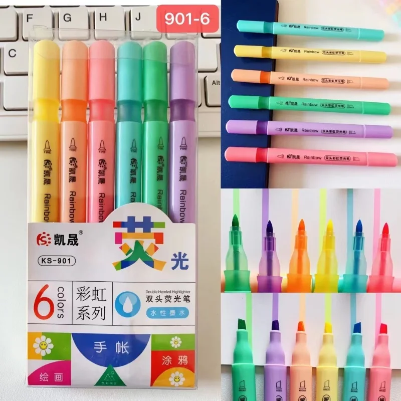 Набор маркеров с двумя головками 6 цветов