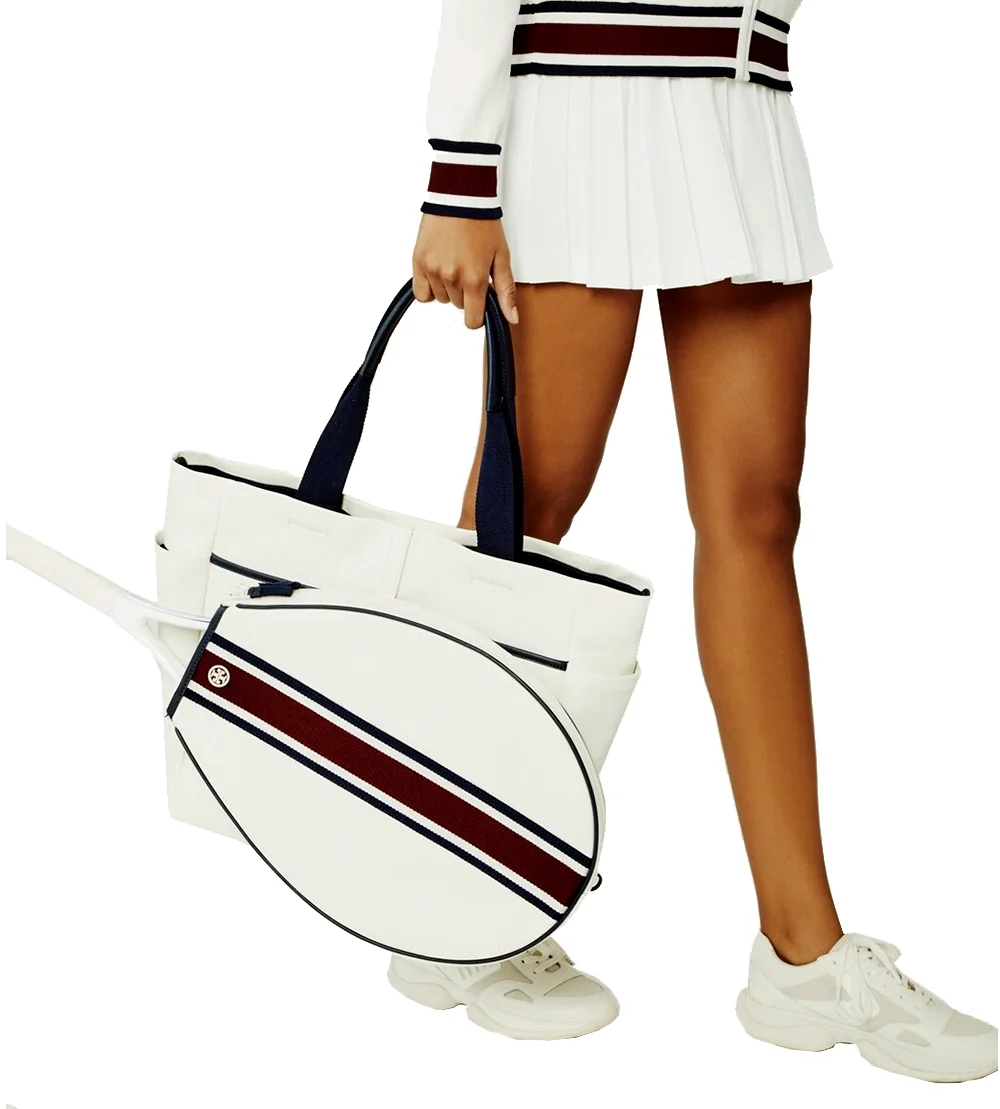 canvas convertible stripe tennis tote