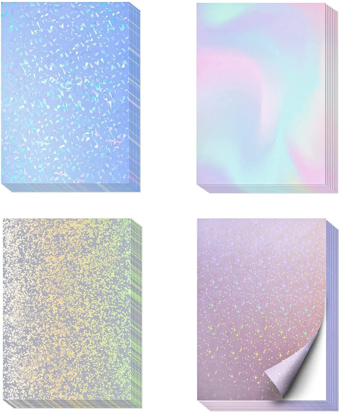 Transparent Holographic Laminate Sheets Overlay Lamination Vinyl A4 Size Selfadhesive