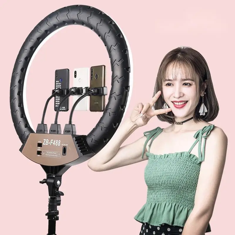 22 Inch Led Makeup Mirror With Adjustable Brightness Tripod