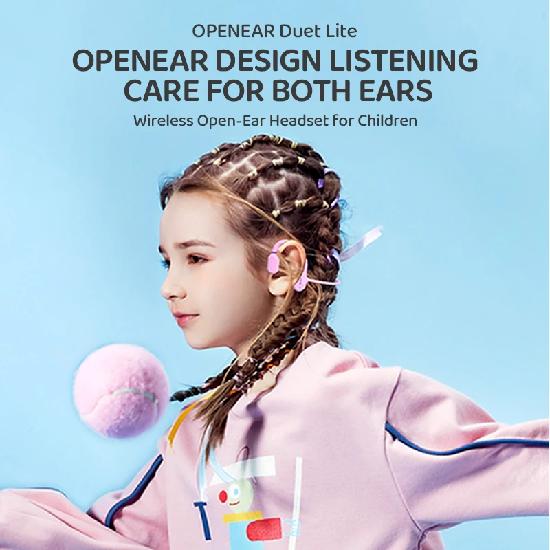 ALOVA Volume Protection Children Headset OEM Air Conduction Earphone Bt 5.3 IPX4 Wireless Bluetooth Headphone for Kids