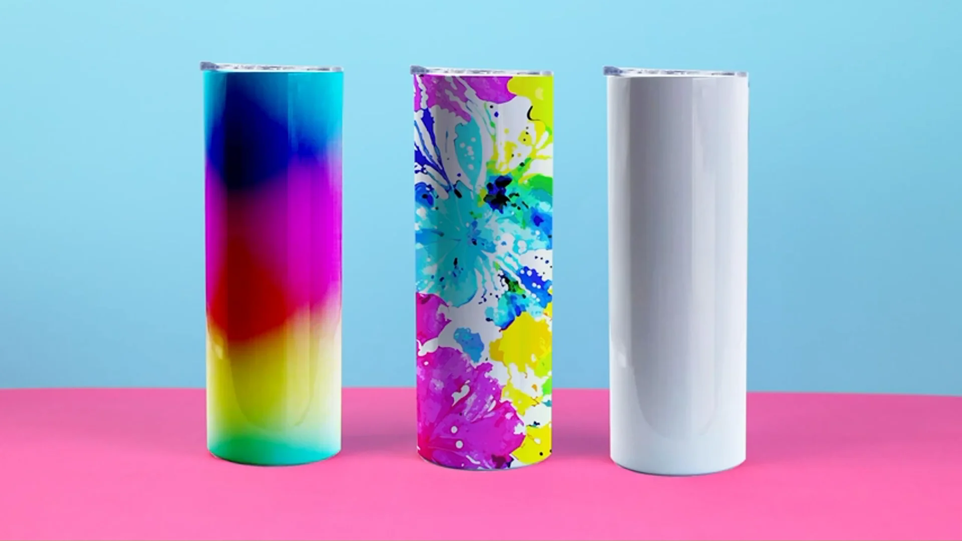 Double Wall Stainless Steel Tumblers 20oz Straight Straw Coffee Mug