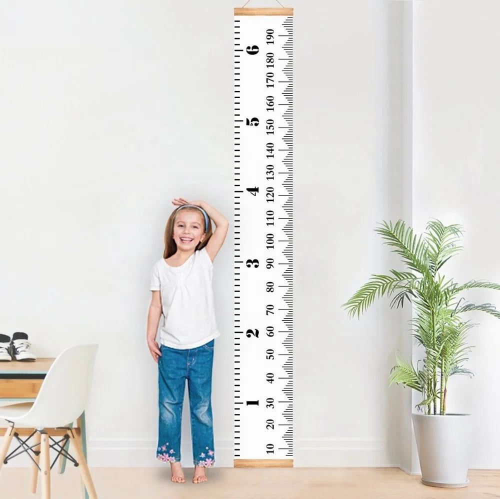 NUOBESTY diagramma di crescita righello 1pc 200 cm misurazione altezza bambini decorazione della parete bambini tela appesa grafico di misurazione per soggiorno camera da letto asili nido 