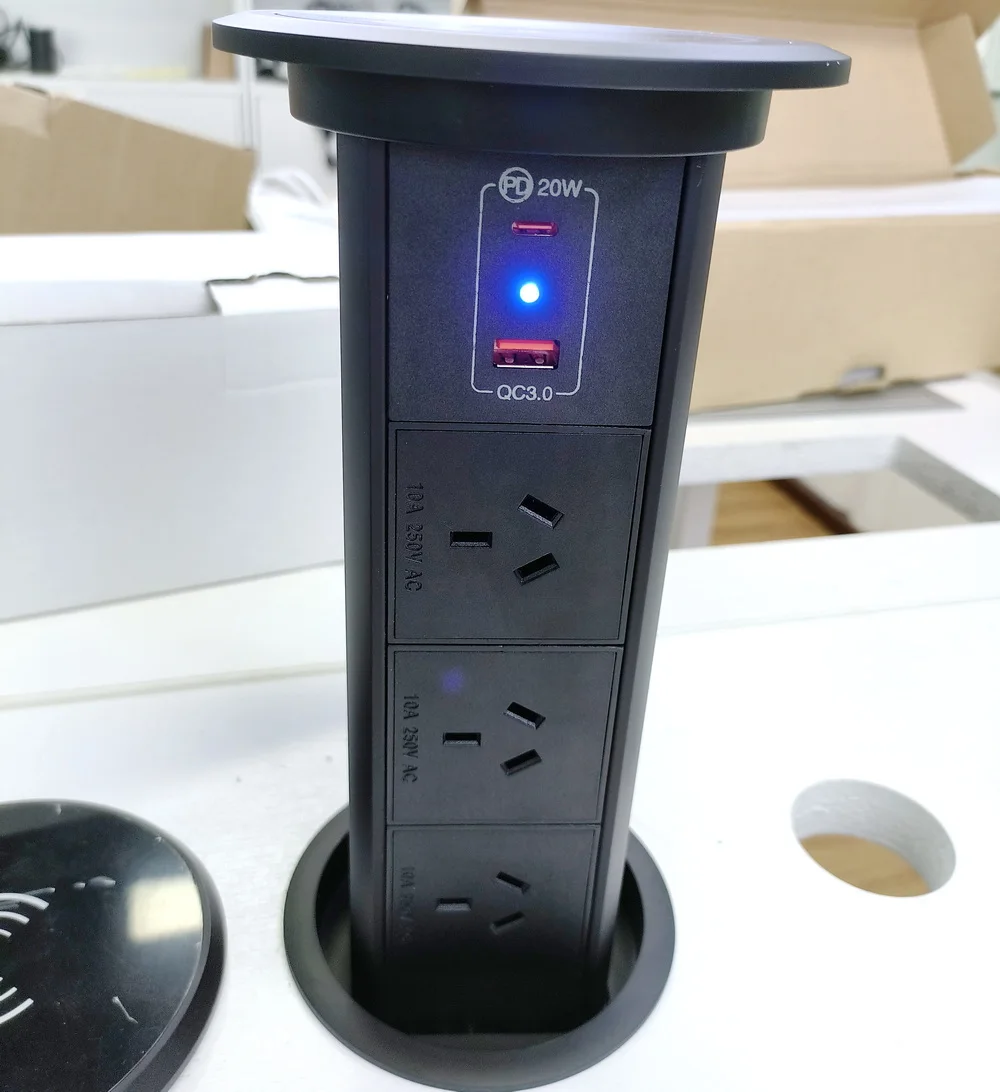 Kitchen Tabletop Countertop Worktop Motorized Pop up Socket Power Tower ...