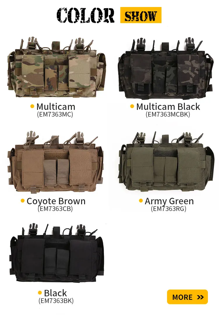 Gilet Tattico Chest Rig Assault 500D Nylon, Con Multiple Tasche Mag - Per Addestramento, Airsoft, Attività Outdoor