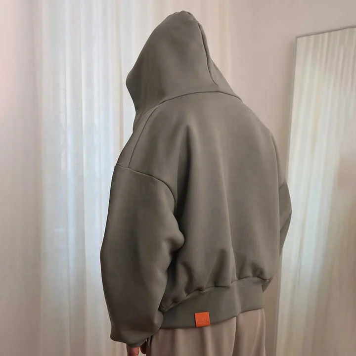 Custom Essentials High Quality Baggy Terry Plain Blank Heavyweight Cotton 500 GSM Boxy Oversized Zip up Hood Sweatshirts Hoodies gallery 4