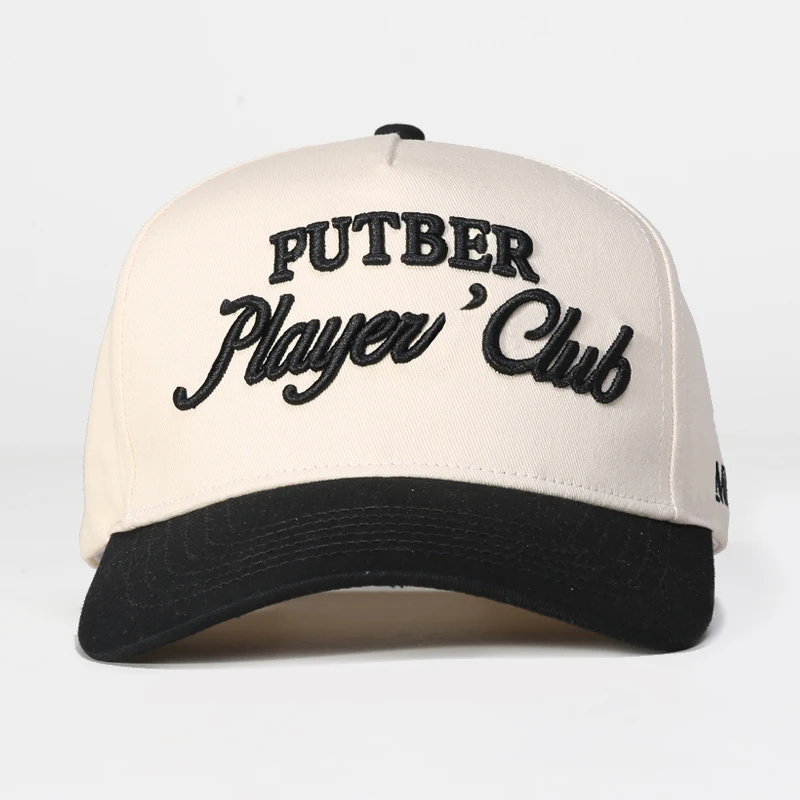 Custom Plastic Buckle 3D Embroidery Logo 100%Cotton Structured 5 Panel Mens Baseball Caps Hats Gorras Fitted Hat