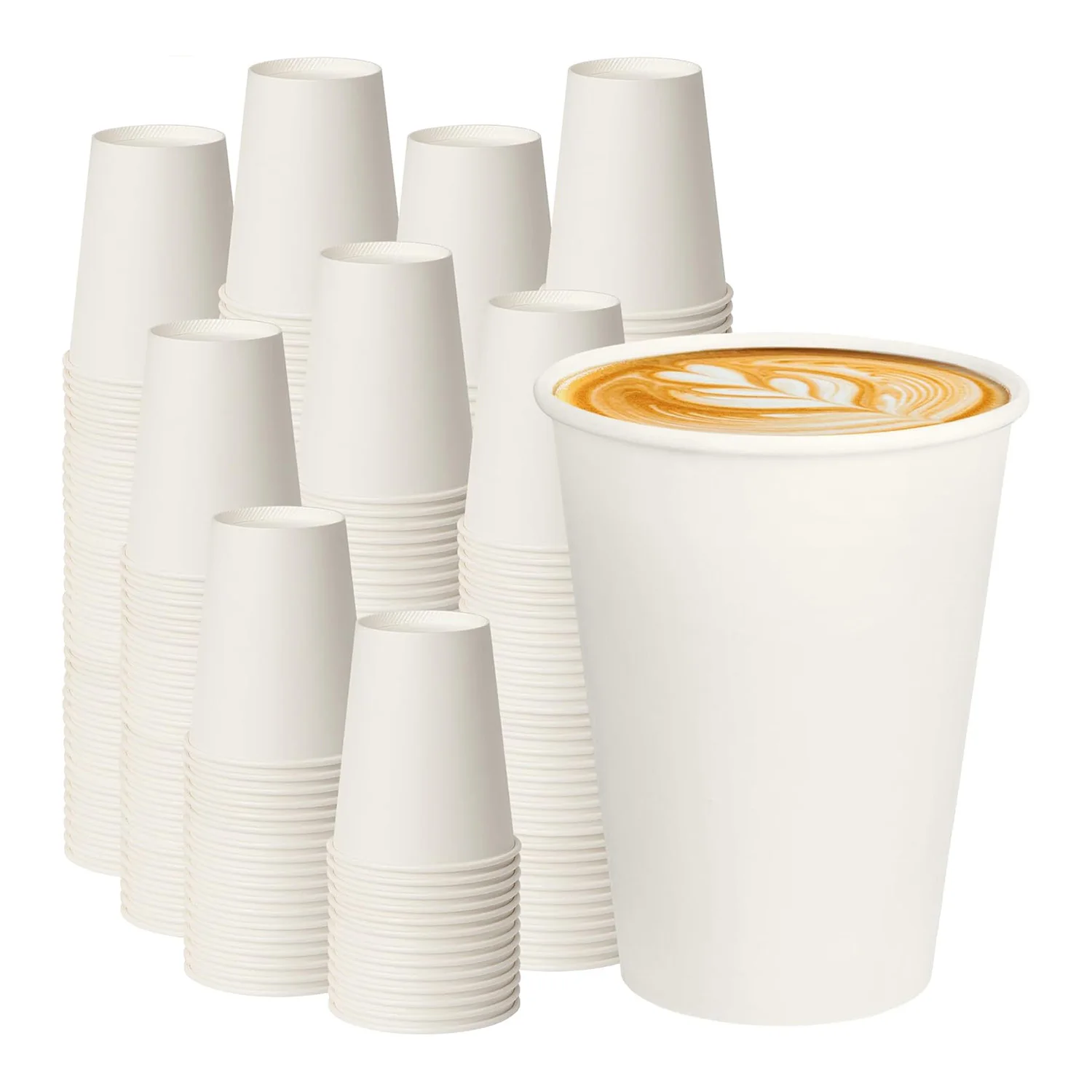 Disposable Custom 16oz 12oz 8oz Printed Paper Cups with Logo for Hot and Cold Drinks Double Wall Paper Coffee and Tea Cups