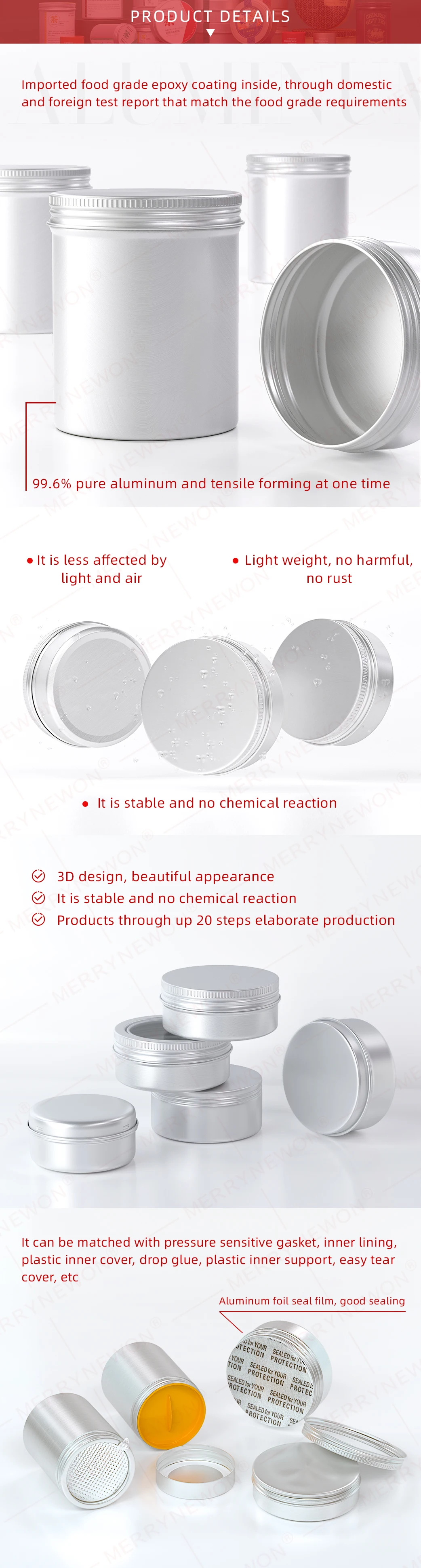 Metal Tin Can Container Manufacturer Round Aluminum Jar Can 10g 15g 20g