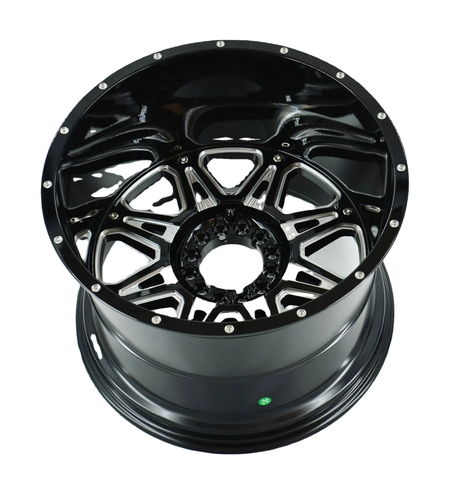 【美品】LUN HYPER 【限定品:Black Ddition】 65mmリム ONYX MONSTER用ディープディッシュオフロード4X4アルミホイールリム 20
