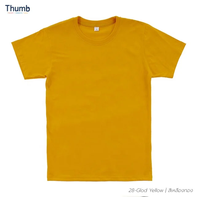 Best Price Clothings 2022 of Yellow 100% Cotton Custom T Shirt Multi Color Short Sleeve Printing for Men's Made in Thailand