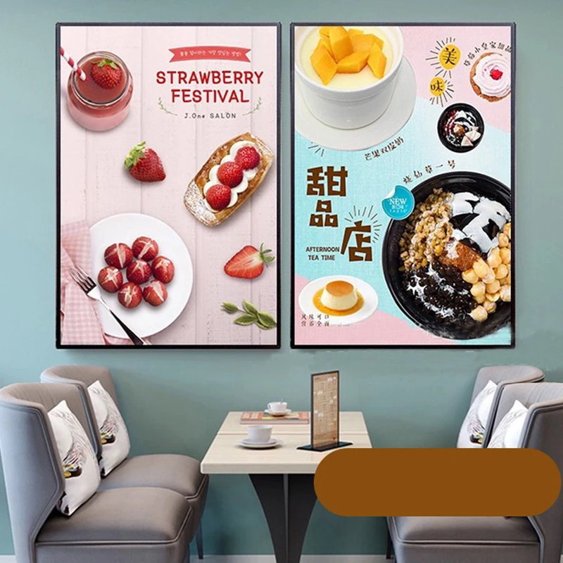 Foska Office Good Quality Mobile LED Poster Frame Led Display 50x70cm Advertising Board