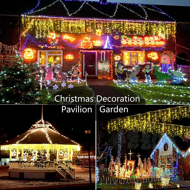 Connectable Hanging Fairy String Lights with US/ EU Plug for Valentine Garland Wedding Party Garden Decoration Led Icicle String