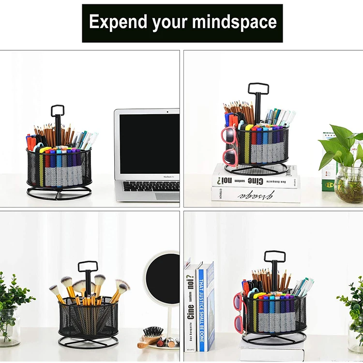 Multi 360 degree Rotation Stationery Holder Office Desk Accessories Organizer 