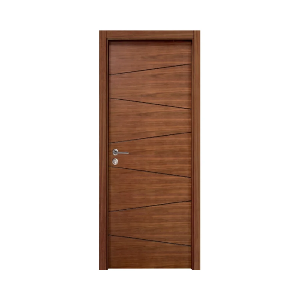 Solid Wood Red Oak Interior Door Finished French Design Style Sound Insulation 5+ Year Warranty for Bedroom Apartment Villa Use