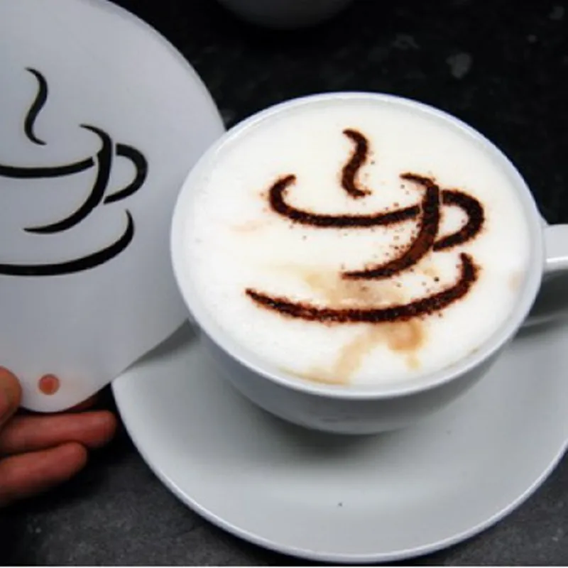 8Pcs/set Print Shape Coffee Mold Cappuccino Latte Coffee Art