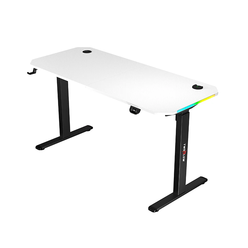 Multifunction Gaming Desk PC Wood Computer Corner Electric Height Adjustable Led Gaming Table for Game Player