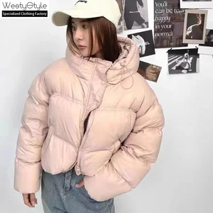 Women's Winter Woolen Parka Waterproof Reversible Long Sleeve Hooded Jacket Windproof Warm Puffer Coat Zippers Eco-Friendly