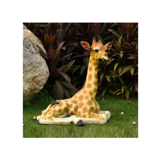 Fiberglass Giraffe Sculpture Garden Figurine Statue Resin for Crafts Artificial Style Life Size Resin Statue