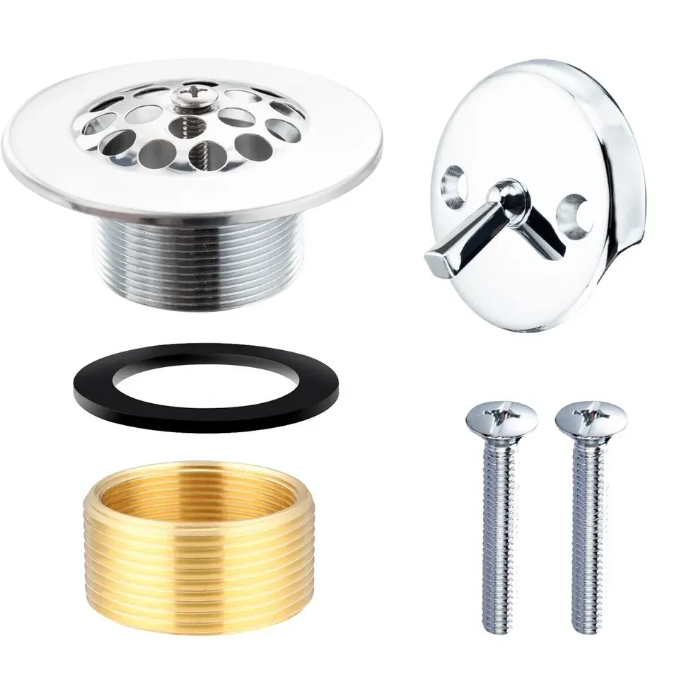 Bathtub Drain Trip Level Kit With Trip Lever Overflow Face Plate Trip