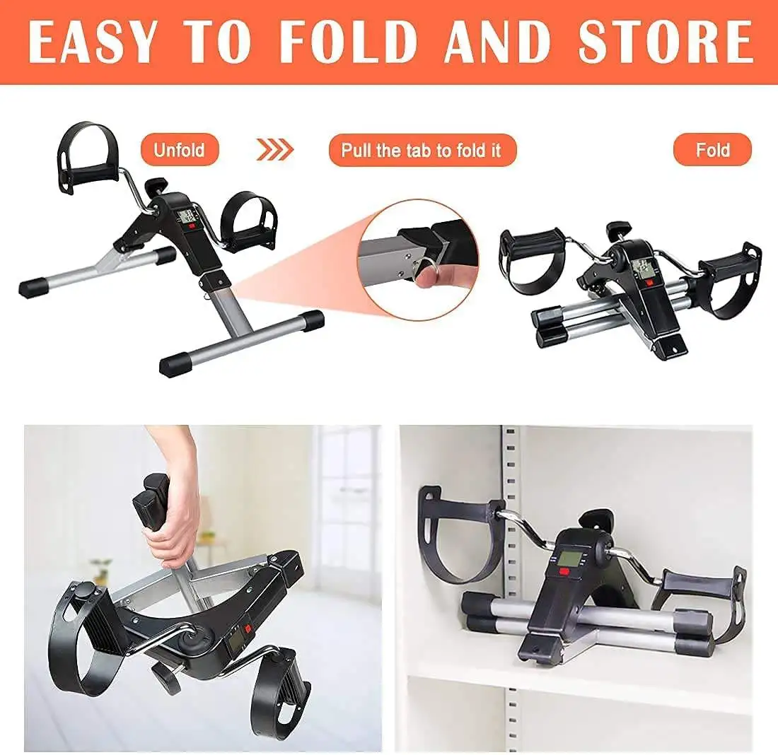 Mini Double Pedal Exercise Bike Mini Folding Home Use Fitness Pedal Exerciser for Leg