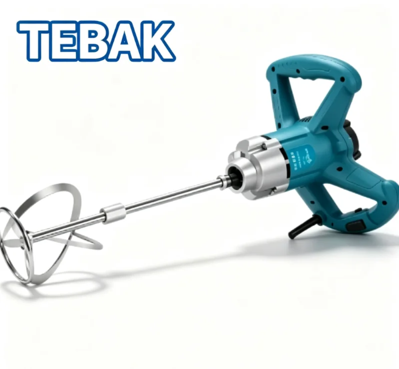 TEBAK Variable Speed Handheld Cement Mixer, Heavy Duty Electric Plaster Mortar Stirrer for Construction Work