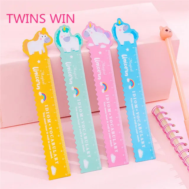 High Quality Promotional Gift Office Supplies and Stationery Cartoon Unicorn Soft Plastic Acrylic Measuring Straight Ruler 203