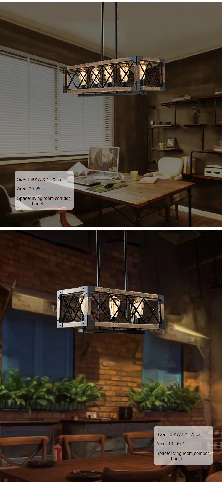 Indoor Modern Retro Luxury Kitchen Rectangle Art Deco Decoration Chandeliers & Pendant Lights