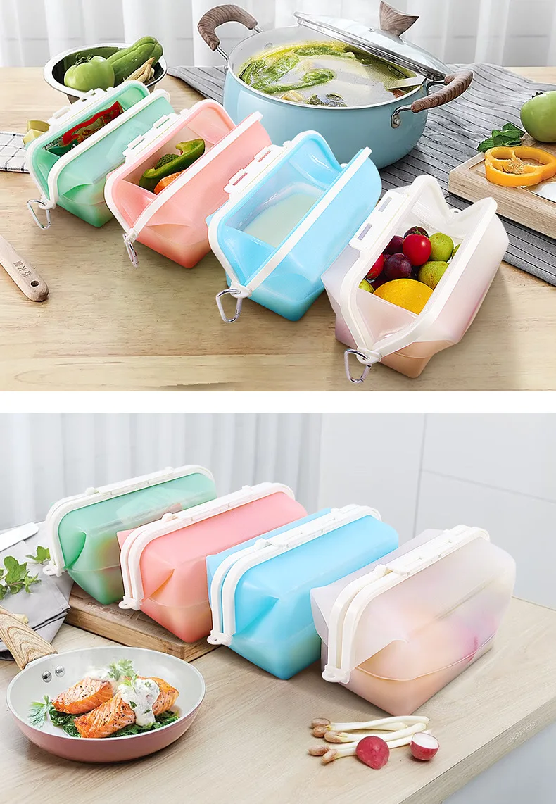 Silicone Fresh-Keeper Storage Box Microwave Heatable & Refrigerator Friendly Anti-Odor Kitchen Food Preservation Container supplier