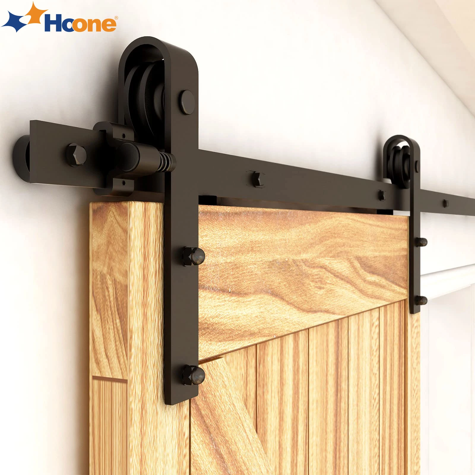 Hoone Wholesale Concealed Soft Close Rolling Wood Barn Door Sliding