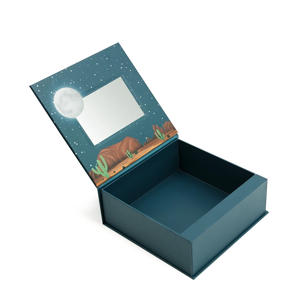 Personalized Book Type Rigid Optical Lens Box Packaging Paper Contact Lenses Case Packing Boxes with Mirror