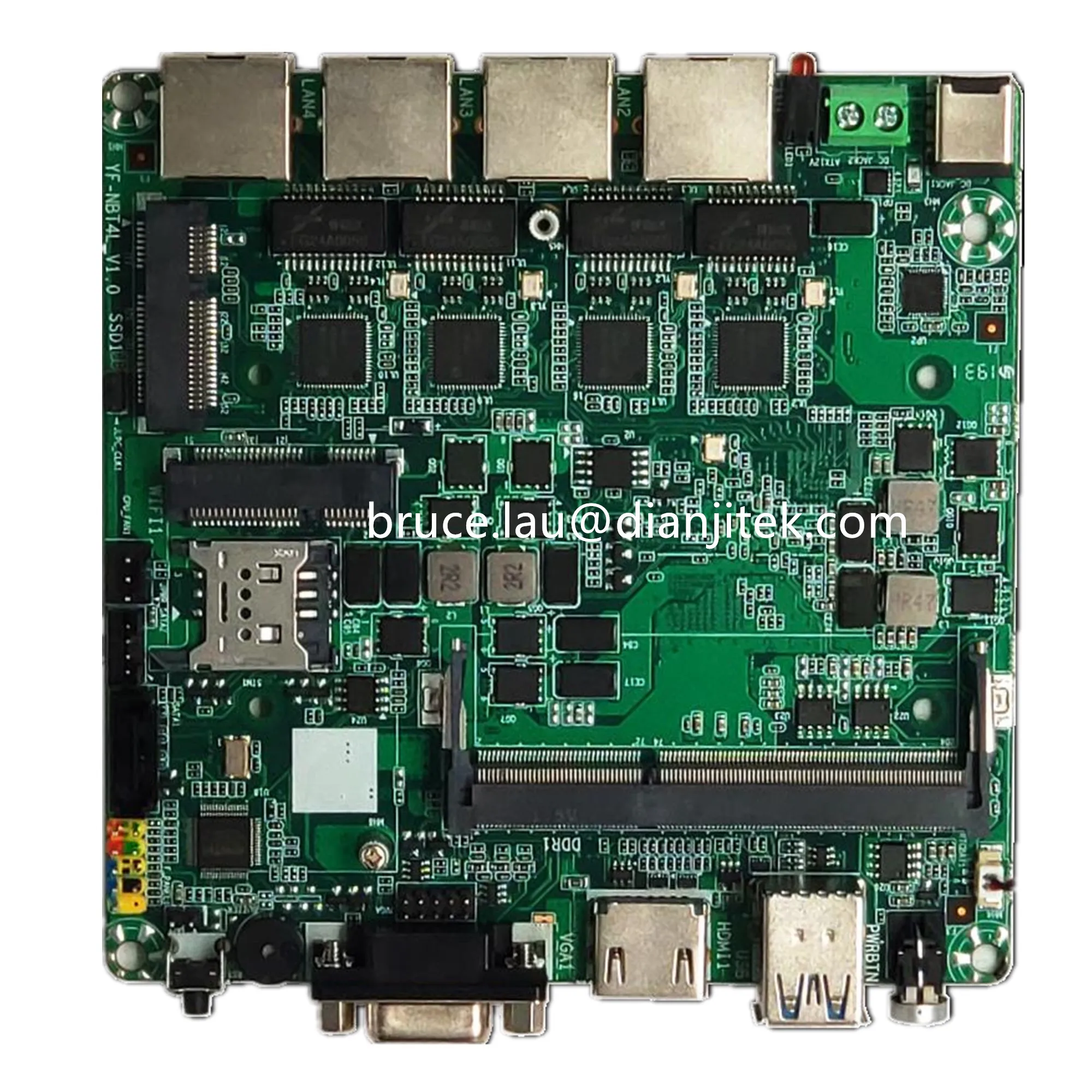 4 lan ports motherboard mini nano itx j1900 fanless nano factor pfsense ...