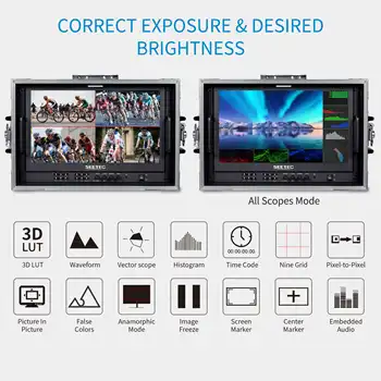 SEETEC ATEM173S-CO 17.3 Inch Carry-on Multi-camera Director Monitor, 4x3G-SDI/ , Quad View, for Live Production, OEM detail image