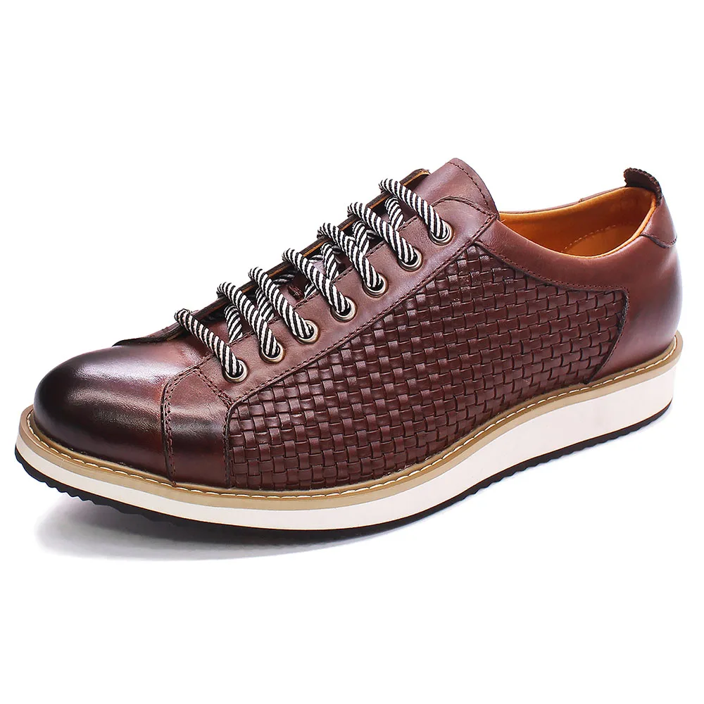 Hot Selling Spring Autumn Real Leather Casual Shoes For Men Lace Up ...