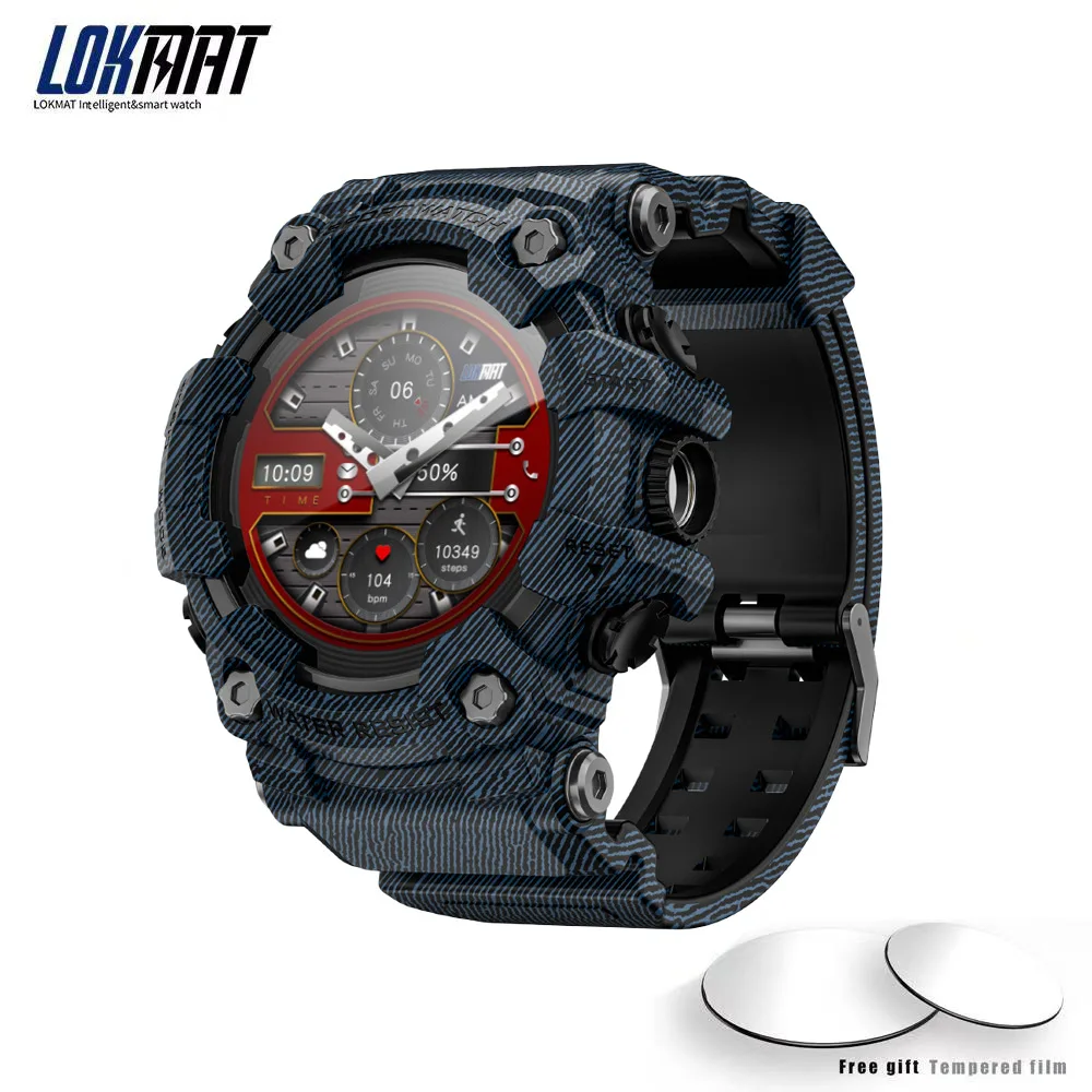 LOKMAT ATTACK GT Upgrade Sport Smart Watch Waterproof BT Calls Rugged Smartwatches Flashlight Fitness Tracker for Phone