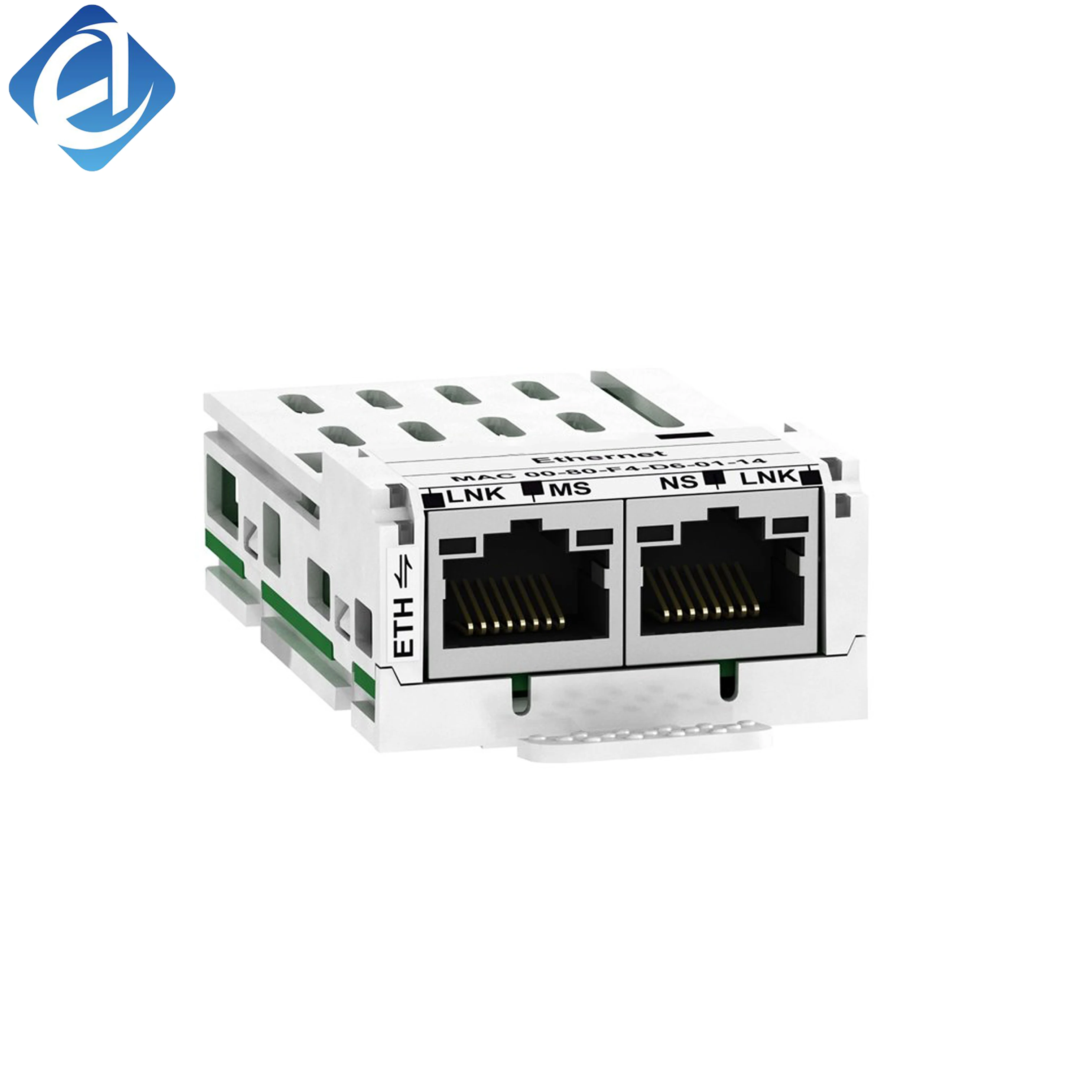 New Original VW3A3616 VW3A series communication option card for Altivar VFD. Equipped with dual RJ45 ports, supports Modbus TCP and Ethernet/IP, 10/100Mbps transmission. Enables network connection